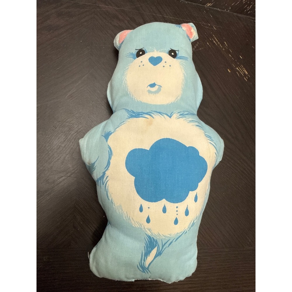 Vintage 1980s Care Bears Grumpy Bear Fabric Pillow Plush Blue 12 Inch Doll